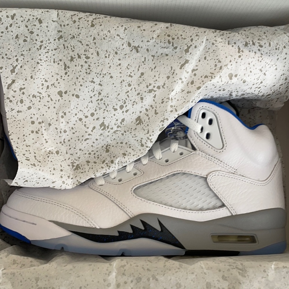 Jordan Retro 5 White Blue Black